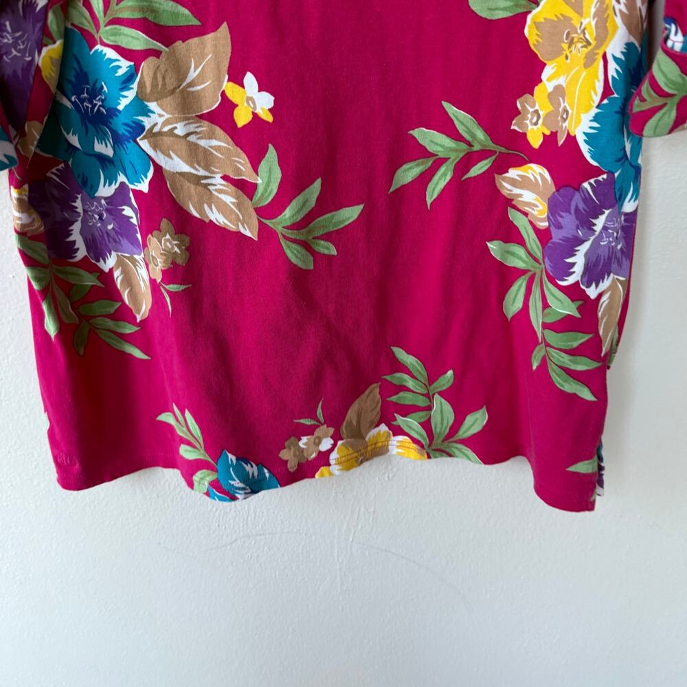 Lauren Ralph Lauren size 1X Fuscia Floral T-Shirt - Picture 5 of 10
